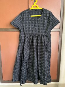 Chic Black & Grey Checkered Dress