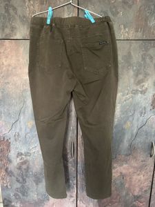 Olive Green Pull-On Pants