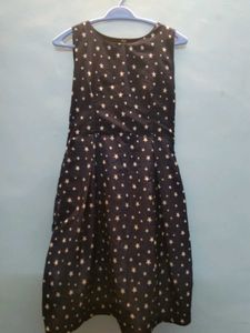 Navy Star Print Fit and Flare Dress