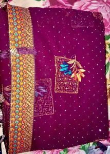 Elegant Purple Embellished Saree