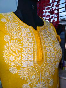 Yellow Embroidered Kurta
