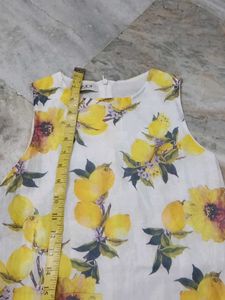 Cute Lemon Print Sleeveless Dress