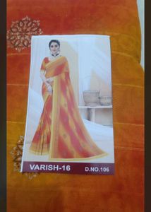 Vibrant Orange &amp; Yellow Saree
