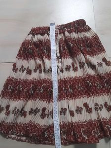 Bohemian Floral Print Pleated Skirt