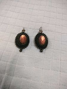 Vintage Oval Gemstone Earrings