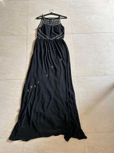 Elegant Black Embellished Maxi Dress