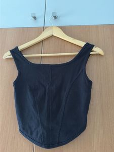 Black Corset Style Tank Top