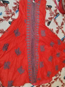232.Beautiful Red Ethnic Gown
