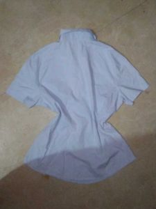 Light Blue Short Sleeve Button-Up Top