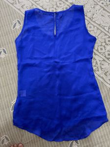 Elegant Blue Sleeveless Top
