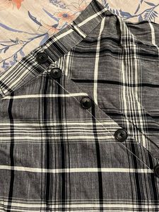 Plaid Button-Up Skirt
