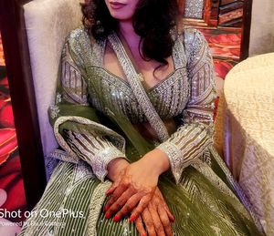 Olive Elegant Mirror Lehenga