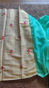 NEW SAREE with contrast blouse... Designe