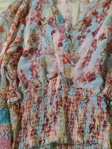 Boho Floral Smocked Blouse