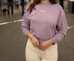 Lavender "Balance" Cropped Sweatshirt