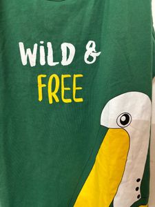 Green Tank Top with "Wild &amp; Free" Print