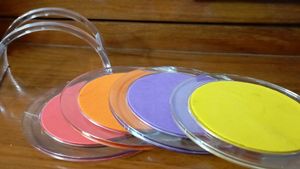 2 Polyester Curtains With Coasters Set Of 4
