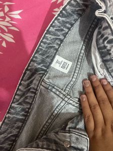 mid waist grey jeans from h n m