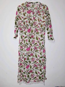 Floral Print Cotton Kurta