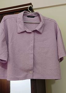Lilac Textured Button-Up Shirt