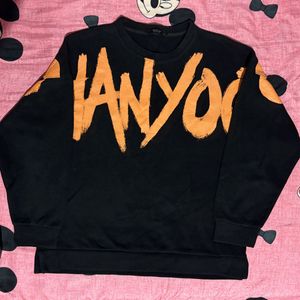 Black Graphic Print Sweatshirt