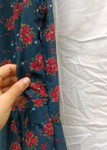 Foral Sleeveless Back Open Dress
