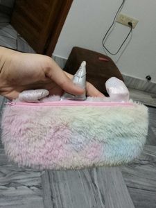 Cute Unicorn Plush Cosmetic Bag