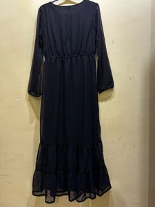 Elegant Black Ruffled Maxi Dress