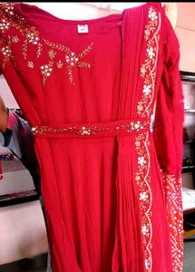 Elegant Pink Draped Gown