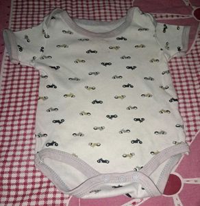 Cute Baby Onesie with Motorcycle Print