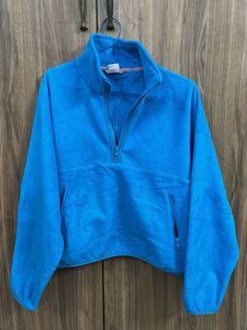 TNA Aritzia Blue Fleece Quarter Zip