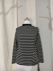 Striped Mock Neck Top