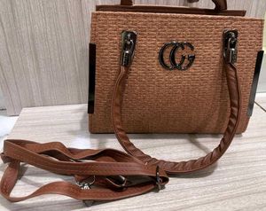 Brown Textured Satchel Bag