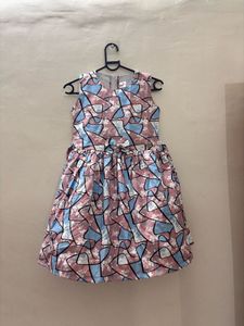 Girls Pink Floral Print Dress