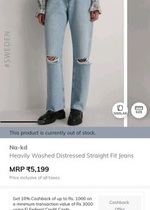 Na-kd Heavily Distressed Straight Fit Jeans