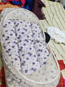 Floral Baby Lounger with Mosquito Net