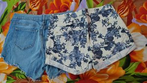 Cute Floral &amp; Denim Shorts combo