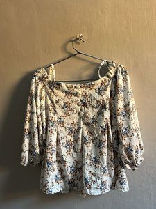 Floral Print Button-Down Top