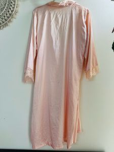 Elegant Pink Lace Trim Robe