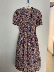 Vintage Floral Print Dress
