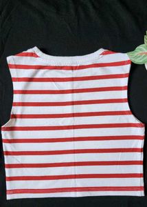Striped Sleeveless Crop Top