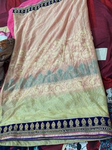 new party wear 2 in 1Embroidered Silk Saree