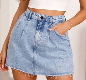 Light Wash Denim Mini Skirt