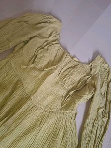 Puff Sleeve Square Neck Dress