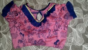 Royal Blue Printed Blouse