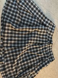 Plaid Mini Dress with Black Collar