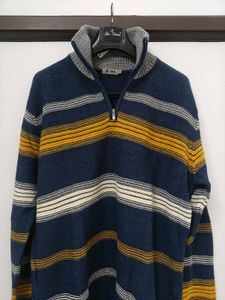 Striped Zip Neck Sweater