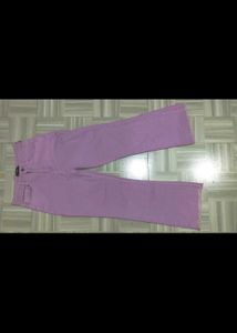 Lavender Wide Leg straight denim Jeans frayed