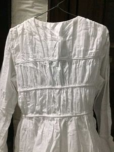 Trendy White Flowy Tunic short dress