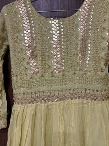 Beautiful Lime Green Ethnic Gown